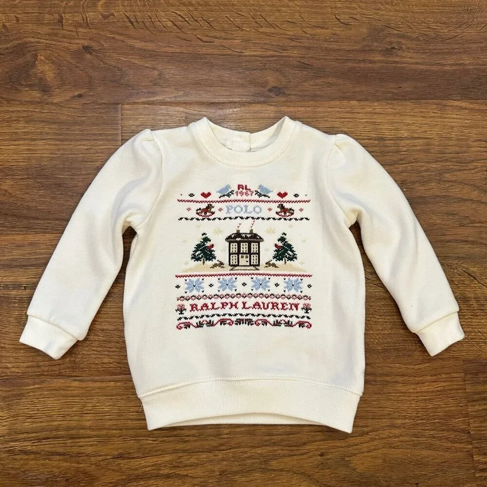 Ralph Lauren Embroidered Fleece Holiday Sweatshirt
